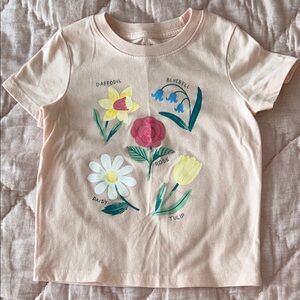 Cat & Jack Light Blush Pink Floral Print Toddler 3T T-Shirt